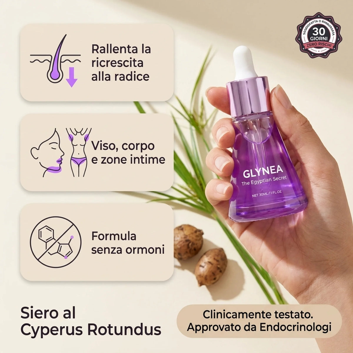 Glynea™ Siero per la pelle al Cyperus Rotundus
